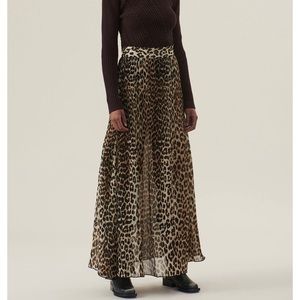 GANNI Georgette Pleated Maxi Skirt